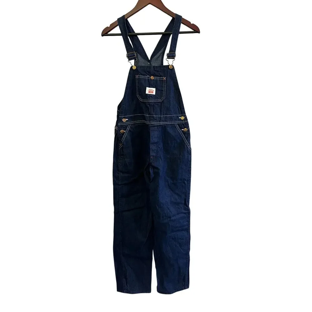 Vintage Round House Denim Overalls USA Cotton‎ Bib Carpenter Workwear Sz S/M